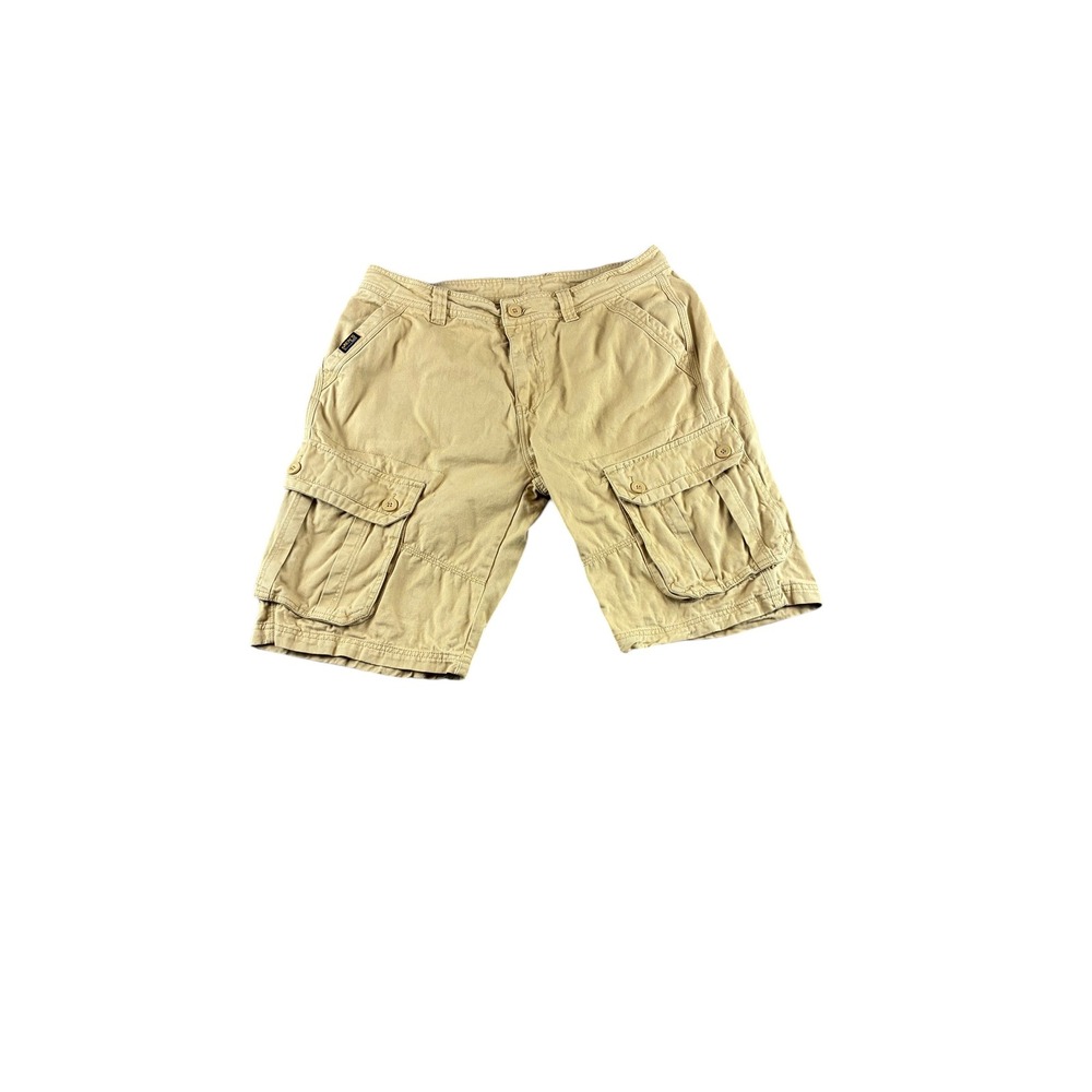 Fashion Body I Corps Cargo Shorts Tan Khaki Mens Sz 32 Cotton Button Fly Pockets